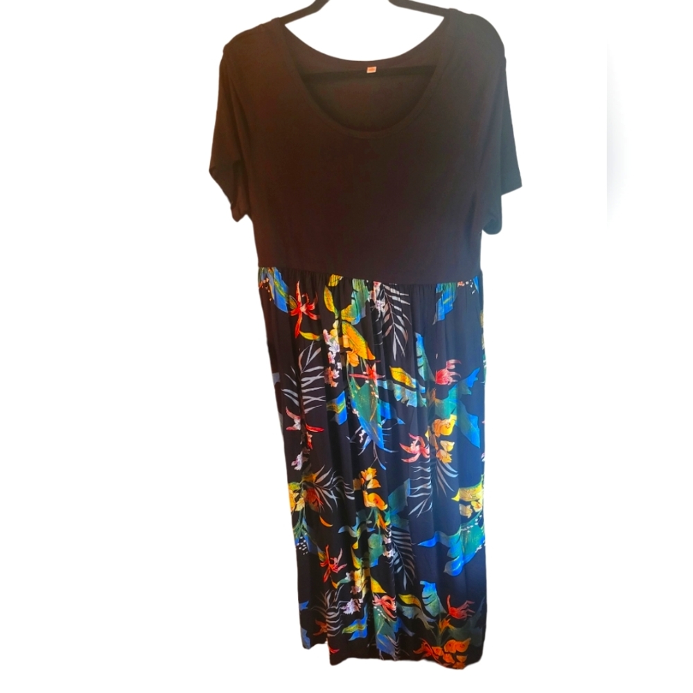 Casual Floral Print Maxi Dress